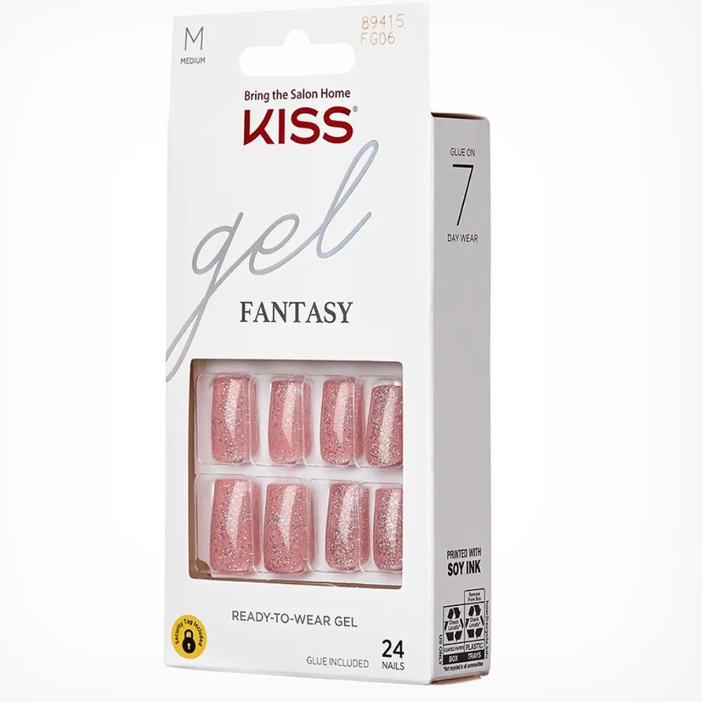 Gel Fantasy Winter Medium Length Nails - Galaxy War